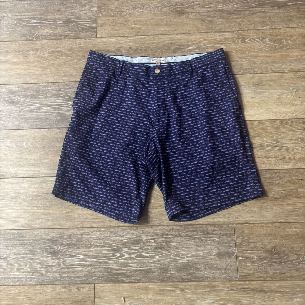 Peter Millar Carrboro Golf Shorts Sz 34 Performance Crown Crafted Car Print